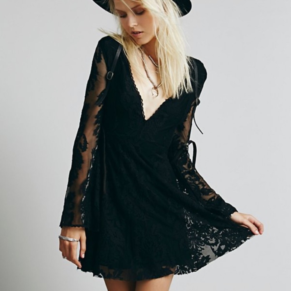 Free People Black Reign Over Me Dress